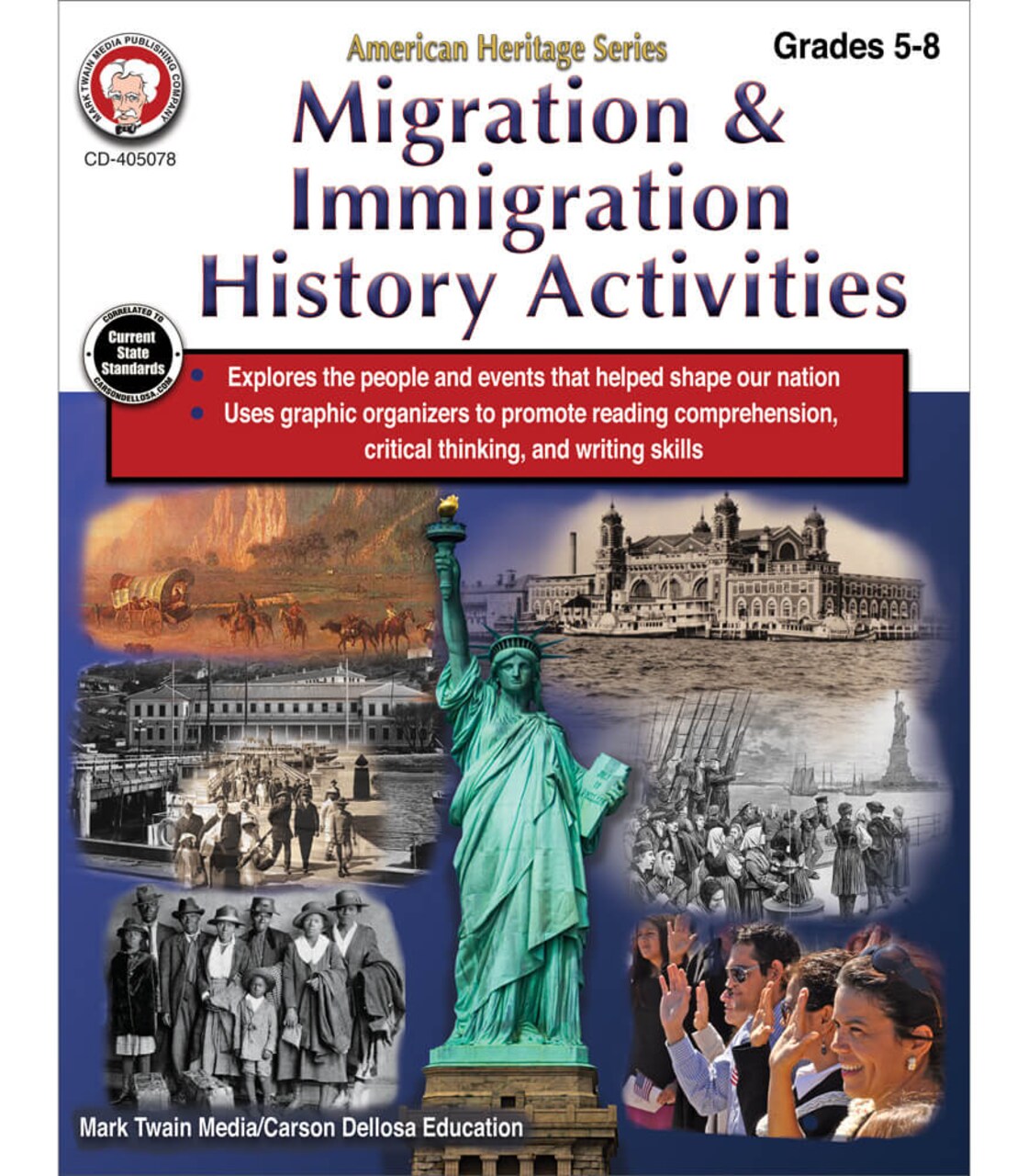 Migration & Immigration History Activities Workbook, American History 5th Grade Workbooks and Up, Major Migration & Immigration Events, and US Citizenship, Grade 5-8 Classroom or Homeschool Curriculum